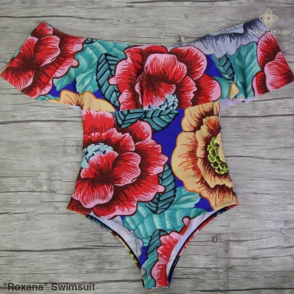 Roxana floral swimsuit beachwear swimwear L - Picture 2 of 6
